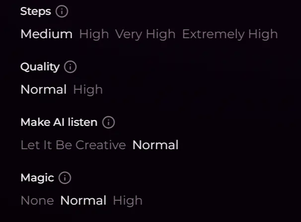 Seduced AI Additional Settings