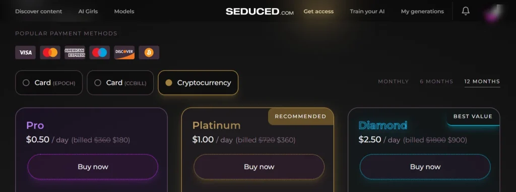 Seduced AI Pricing- Annual Plans