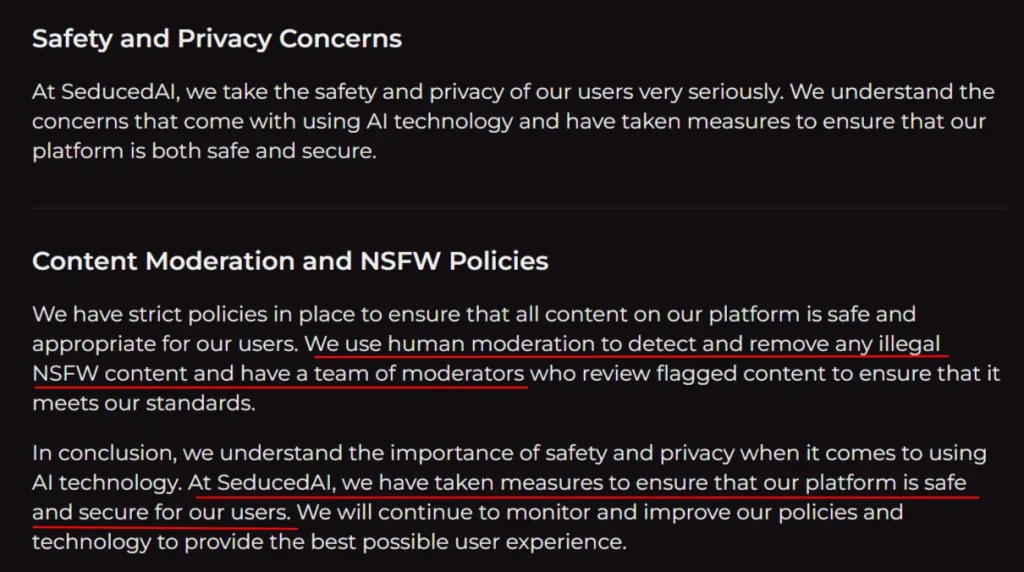 Seduced AI - Privacy Policy